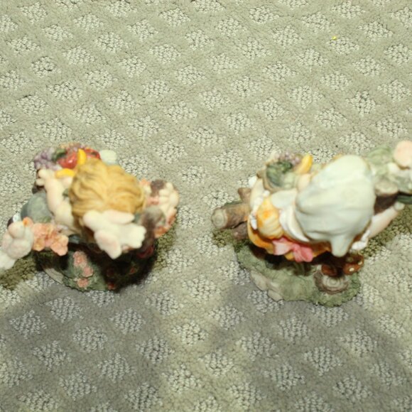 Set of 2 Vintage Resin Boy and Girl in Trees ~5.5" Figures - Picture 4 of 8